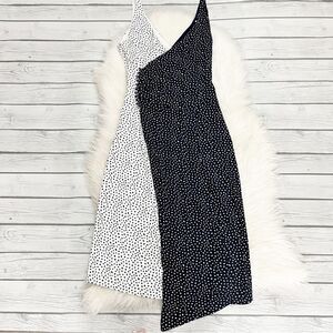 MANGO Wrap Contrasted Bodice Dress